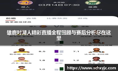 雄鹿对湖人精彩直播全程回顾与赛后分析尽在这里